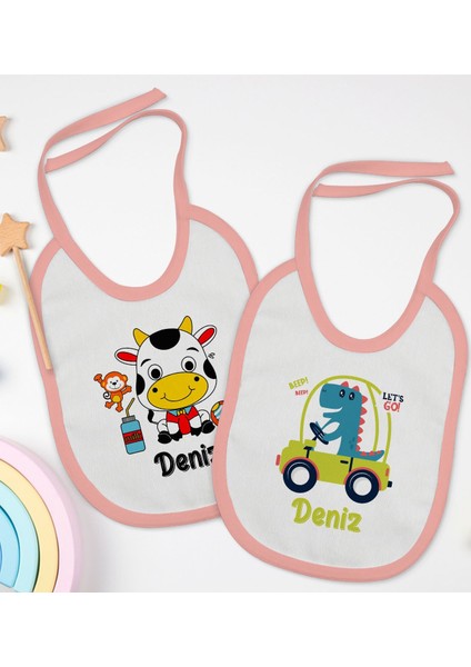 Kids Kişiye Özel Isimli 2’li Pembe Mama Önlüğü-14
