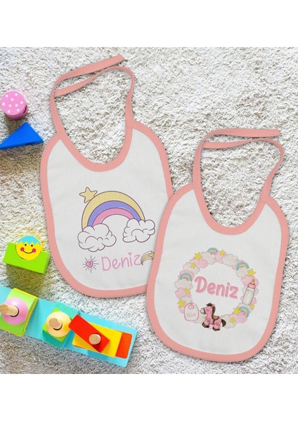 Kids Kişiye Özel Isimli 2’li Pembe Mama Önlüğü-12 fiyatları