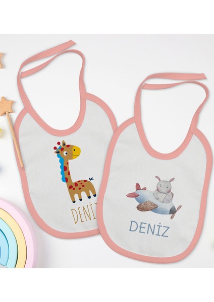 Kids Kişiye Özel Isimli 2’li Pembe Mama Önlüğü-11