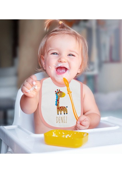 Kids Kişiye Özel Isimli 2’li Pembe Mama Önlüğü-11 modelleri