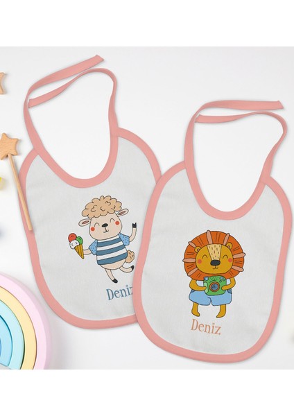 Kids Kişiye Özel Isimli 2’li Pembe Mama Önlüğü-9