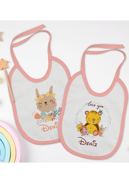 Kids Kişiye Özel Isimli 2’li Pembe Mama Önlüğü-5