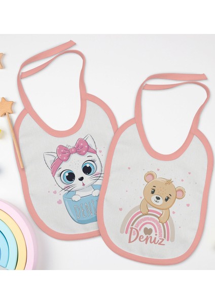 Kids Kişiye Özel Isimli 2’li Pembe Mama Önlüğü-2