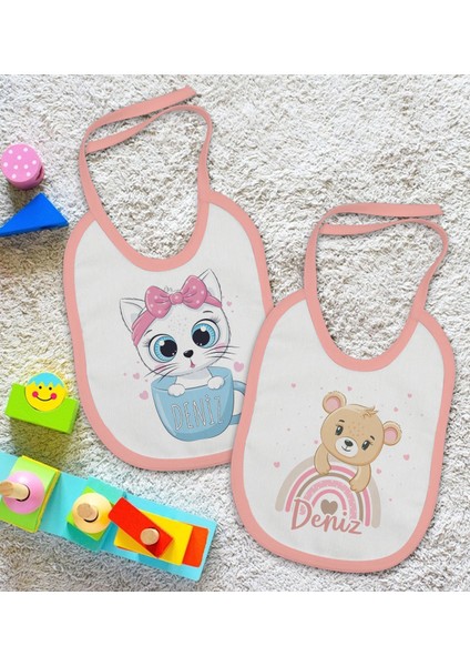 Kids Kişiye Özel Isimli 2’li Pembe Mama Önlüğü-2 fiyatları