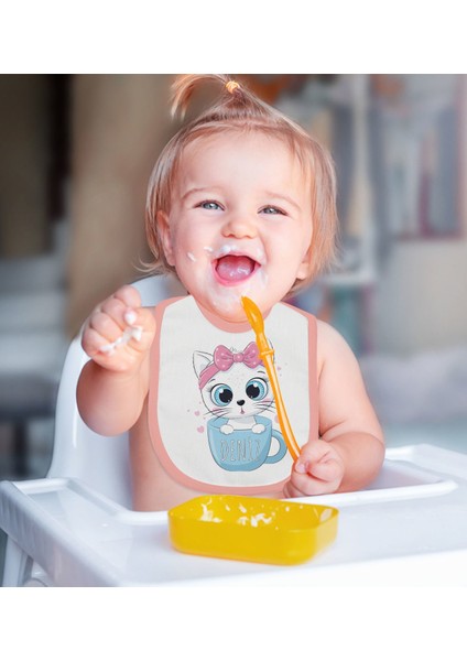 Kids Kişiye Özel Isimli 2’li Pembe Mama Önlüğü-2 modelleri