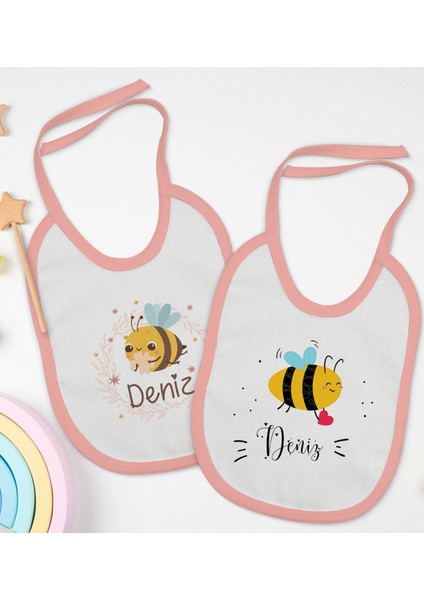 Kids Kişiye Özel Isimli 2’li Pembe Mama Önlüğü-7