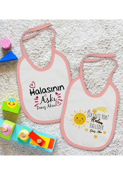 Kids Kişiye Özel Hala Tasarımlı 2’li Pembe Mama Önlüğü-2 fiyatları