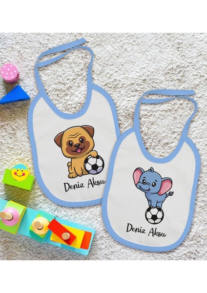 Kids Kişiye Özel Futbol Tasarımlı 2’li Mavi Mama Önlüğü-1 fiyatları