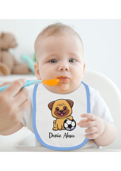 Kids Kişiye Özel Futbol Tasarımlı 2’li Mavi Mama Önlüğü-1 modelleri