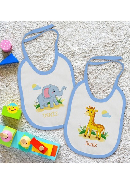 Kids Kişiye Özel Isimli 2’li Mavi Mama Önlüğü-8 fiyatları