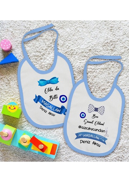 Kids Kişiye Özel Sünnet Tasarımlı 2’li Mavi Mama Önlüğü-1 fiyatları