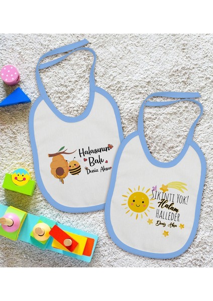 Kids Kişiye Özel Hala Tasarımlı 2’li Mavi Mama Önlüğü-1 fiyatları