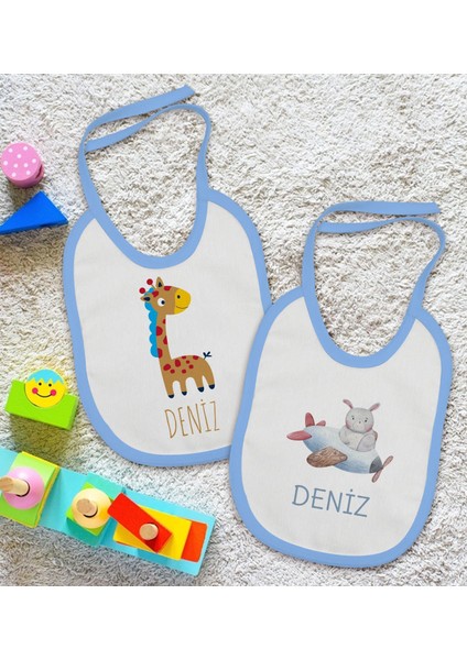 Kids Kişiye Özel Isimli 2’li Mavi Mama Önlüğü-11 fiyatları
