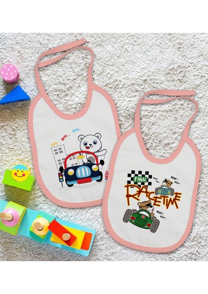 Kids Sevimli Sürücü Tasarımlı 2’li Pembe Mama Önlüğü-1 fiyatları