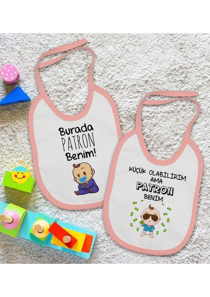 Kids Patron Tasarımlı 2’li Pembe Mama Önlüğü-1 fiyatları
