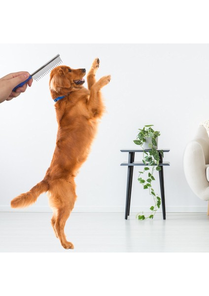 Tüy Açıcı Kedi Köpek Tarağı Tek Taraflı Metal Dişli Evcil Hayvan Bakım Fırçası