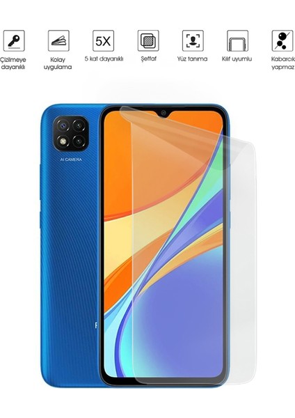 Kip GSM Xiaomi Redmi 9c Ekran Koruyucu Tam Kaplayan Esnek Kırılmaz Nano Temperli