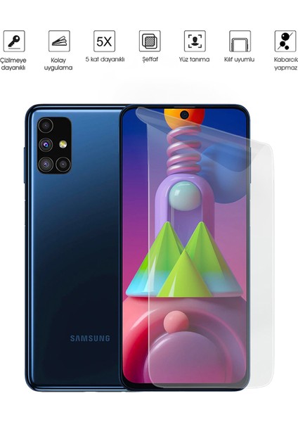 Kip GSM Samsung Galaxy M51 Ekran Koruyucu Tam Kaplayan Esnek Kırılmaz Nano Temperli