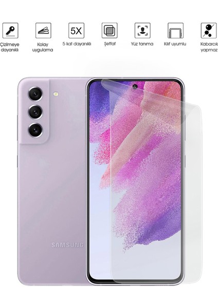 Kip GSM Samsung Galaxy S21 Fe Ekran Koruyucu Tam Kaplayan Esnek Kırılmaz Nano Temperli