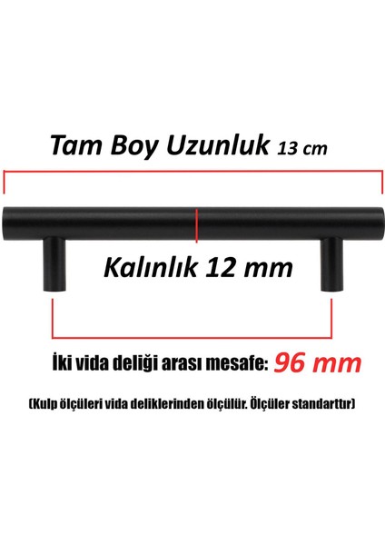 (Mat Siyah) Çekmece Dolap Kapak Kulpu Kulp 96 mm fiyatları