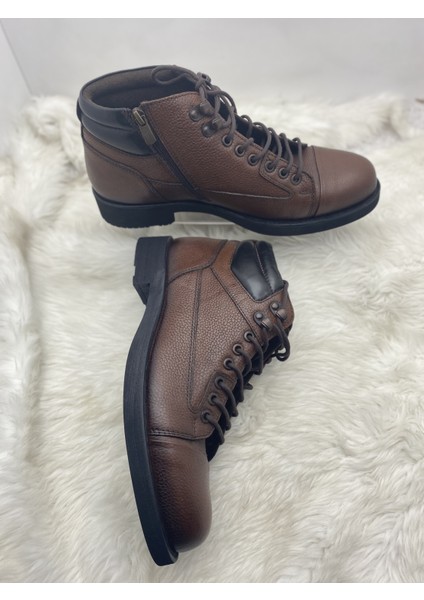 Kahve Deri Bağlı, Yqandan Fermuarlı Erkek Bot (2838) - Kahverengi - 41 - ST01111-KAHVERENGİ-41 fiyatları