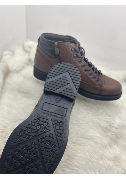 Kahve Deri Bağlı, Yqandan Fermuarlı Erkek Bot (2838) - Kahverengi - 41 - ST01111-KAHVERENGİ-41 modelleri