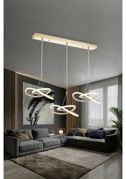 9192-3 Sıralı Gold Powerled Avize