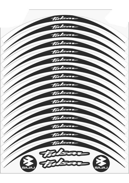 Pulsar 150 Ns Jant Şeridi Siyah-Beyaz