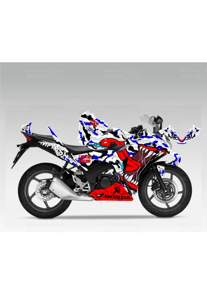 Honda Cbr 125 R Asphalt Monster Desing Sticker Set Mavi Detaylı