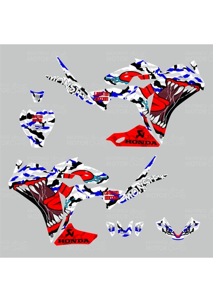 Honda Cbr 125 R Asphalt Monster Desing Sticker Set Mavi Detaylı fiyatları