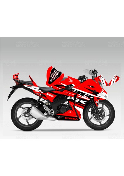 Honda CBR125 R Rr Lines Kırmızı Siyah Beyaz Sticker Set