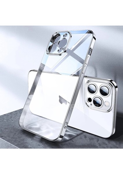 Iphone 12 Pro Max Kılıf Kamera Lens Koruma Kenarı Parlak Şeffaf Silikon Mtk-Klf-05
