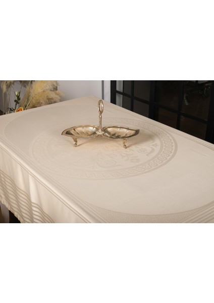 Lida Lüx Jakar Bambukumaş Bej Masa Örtüsü 160X280 cm - 1258