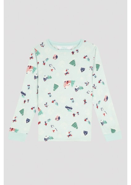 Pastel Mavı Çocuk U. Winter Trip Termal Pijama Takımı fiyatları