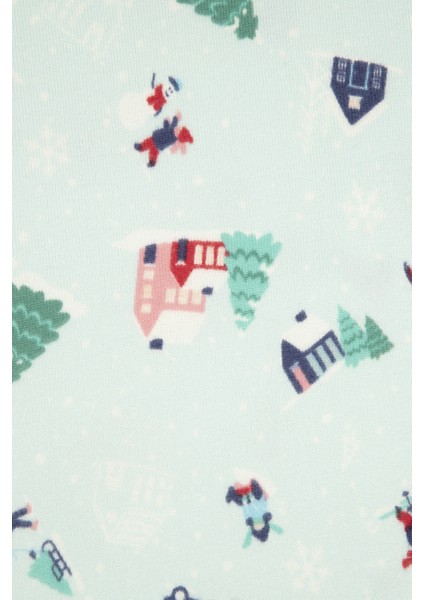Pastel Mavı Çocuk U. Winter Trip Termal Pijama Takımı fırsatları