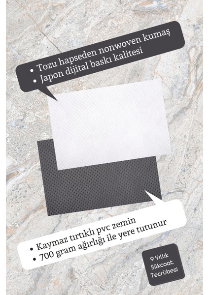 Dijital Baskı Kahverengi Patili Kalp Kapı Paspası
