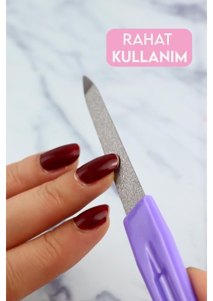 2'Li Set Tırnak Makas+Et Iticili Törpü Mor Renk