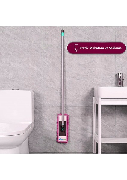 Makarna Mop Süper Emici Toz Toplayıcı Şönil Mop Bezi 40 cm Karışık Renk