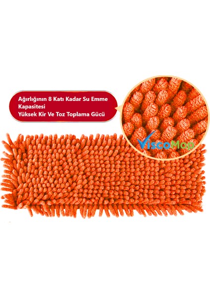 Pratik Süper Emici Toz Toplayıcı Microfiber Şönil Mop Bezi 40 cm