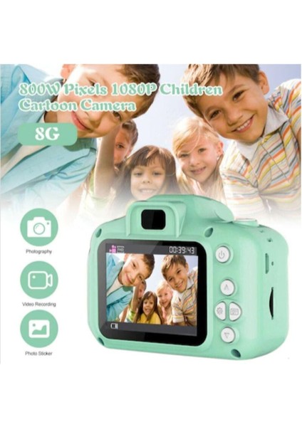 Yeşil 4 GB Sd Kartlı Mini Eğitici Kamera Çocuklar Için Dijital Fotoğraf Makinesi fırsatları
