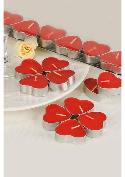 100 Adet Kalp Şeklinde Tea Lights Mum