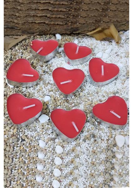 8 Adet Kalp Şeklinde Tea Light Mum