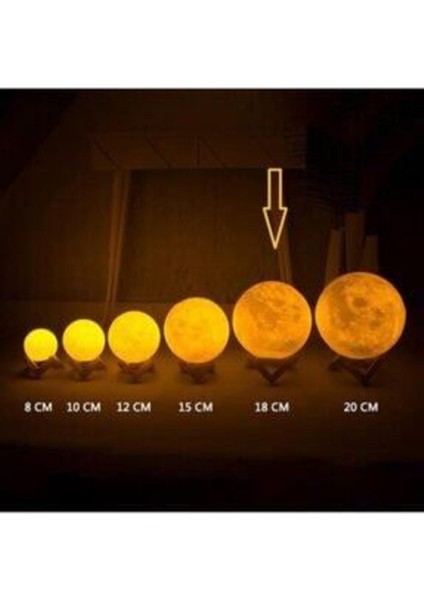 3D Moonlight Dokunmatik 5 Farklı Renk Değiştiren Dekoratif Dolunay Ay Küre Gece Masa Lambası indirimleri