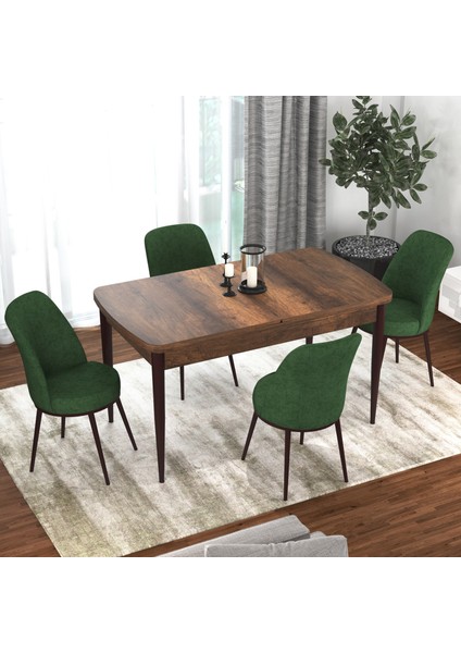 Concept Kor Serisi Barok Ahşap Desen 70X114 Açılabilir Mutfak Masa Takımı, 4 Adet Sandalye fiyatları