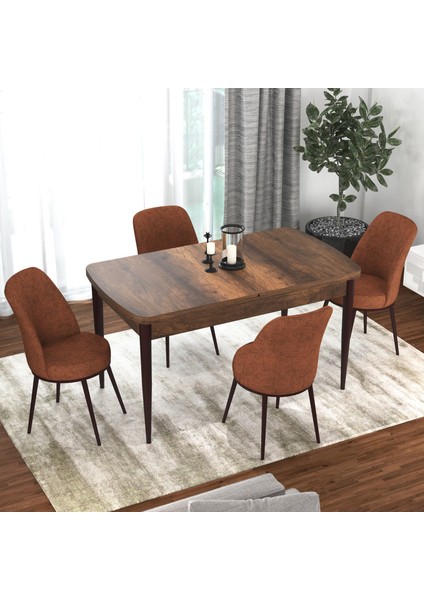 Concept Kor Serisi Barok Ahşap Desen 70X114 Açılabilir Mutfak Masa Takımı, 4 Adet Sandalye fiyatları
