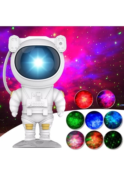 Astronot Galaksi Projektör Çocuk Odası Için Gece Lambası Kumandalı