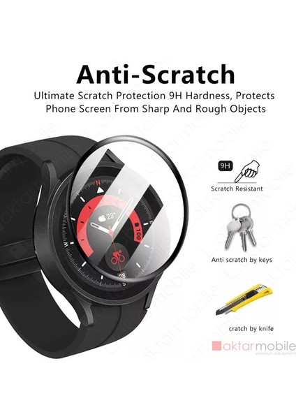 Samsung Galaxy Watch 5 Pro 45 mm Uyumlu Ekran Koruyucu 3D Tam Kapatan Kavisli Ppma Nano Cam Tam Uyum fiyatları