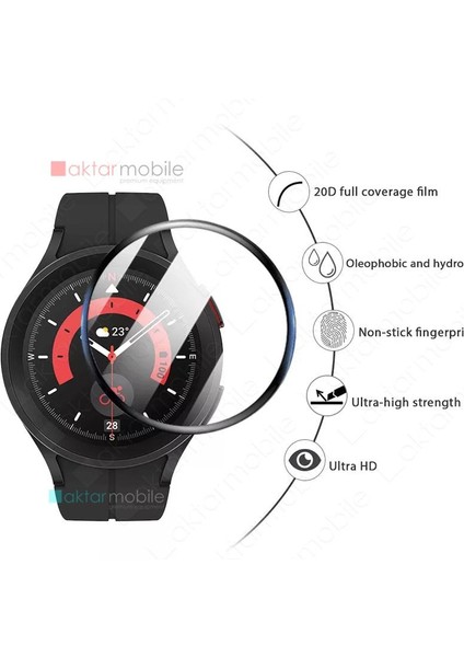 Samsung Galaxy Watch 5 Pro 45 mm Uyumlu Ekran Koruyucu 3D Tam Kapatan Kavisli Ppma Nano Cam Tam Uyum modelleri