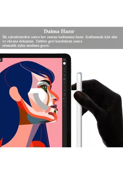 iPad Stylus Dokunmatik Kablosuz Manyetik Şarj Çizim Kalemi Yeni Nesil Eğim Özelliği Kapasitif