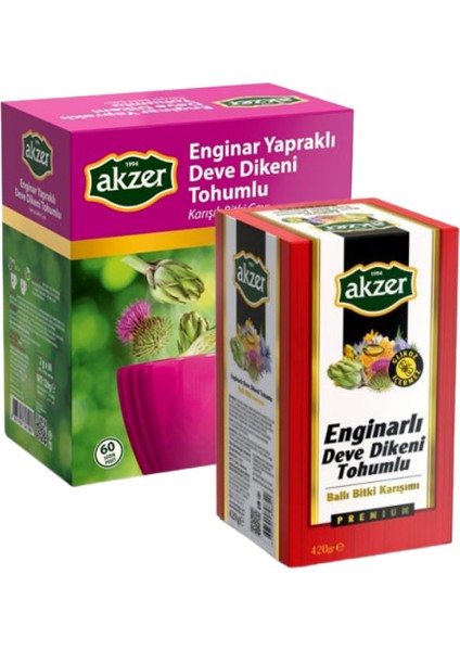 Enginarlı Deve Dikenli Bitki Çayı (60'lı Süzen Poşet) & Enginarlı Deve Dikenli Ballı Macun (420 G)